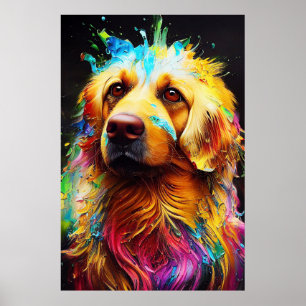 Poster Cachorro de Retriever ouro Animal de estimação