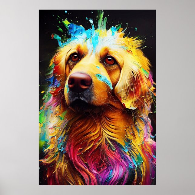 Poster Cachorro de Retriever ouro Animal de estimação (Frente)