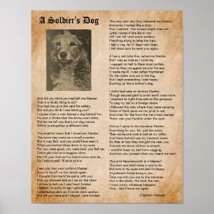 Poster Cachorro de soldado, poema de guerra inspirador