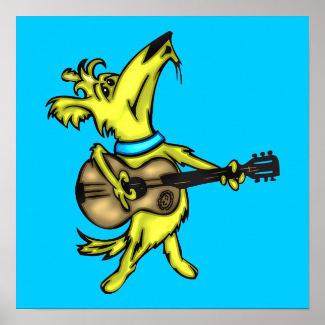 Poster Cachorro de Tocar Violão (Frente)