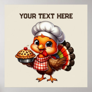 Poster Cachorro de torta de Ação de Graças personalizável