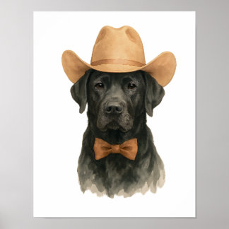 Poster Cachorro de vaqueiro encantador no chapéu e Arco