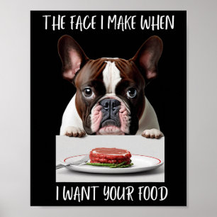 Poster Cachorro Design Steak Comida Buldogue Francês Jant