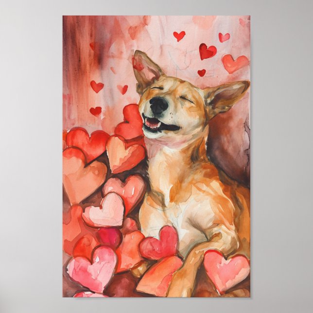 Poster Cachorro Dia de os namorados (Frente)