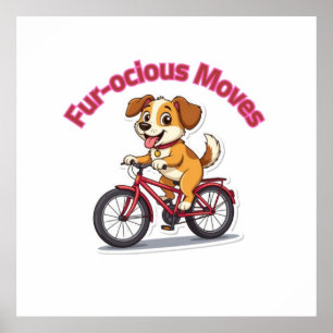 Poster **Cachorro Divertido de Ciclismo – Cachorro Fofo A