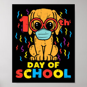 Poster Cachorro do 100º Dia de Escola Máscara 100 Dias de