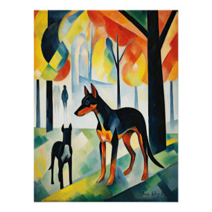 Póster Cachorro doberman caminhando no parque 05 - Madele