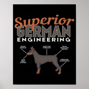 Poster Cachorro Doberman de Engenharia Alemã Superior
