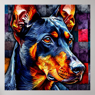 Poster Cachorro Doberman fofo