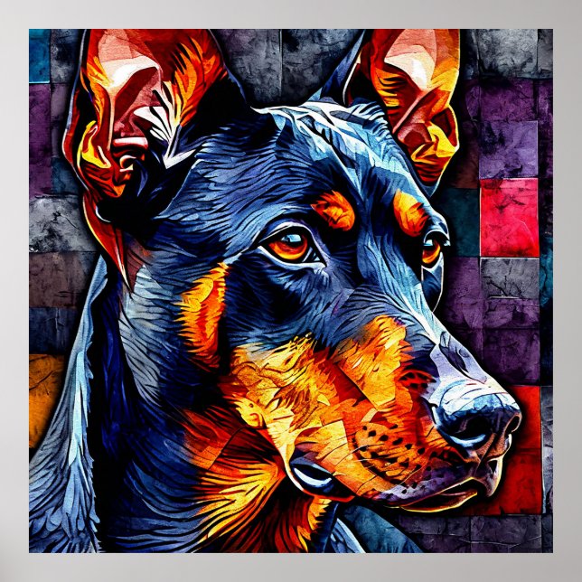 Poster Cachorro Doberman fofo (Frente)