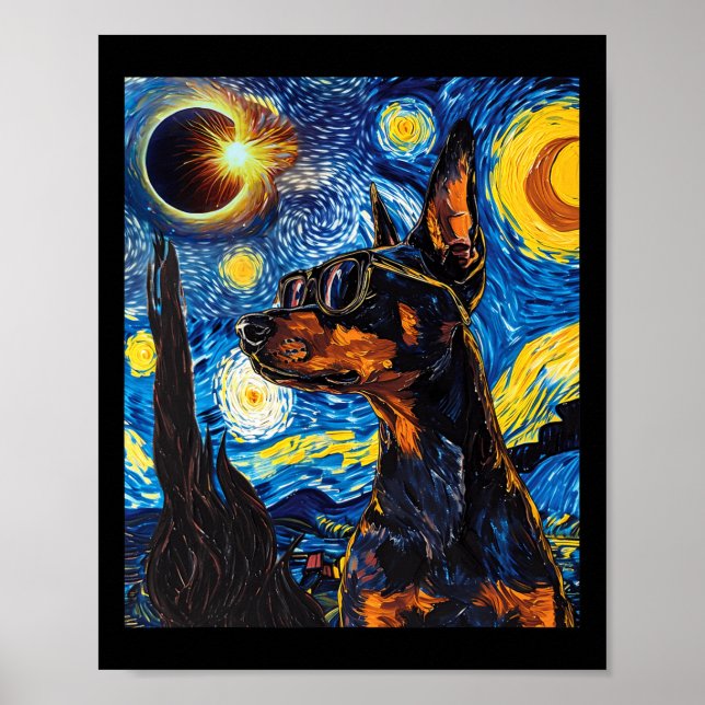 Poster Cachorro Doberman Solar Eclipse (Frente)