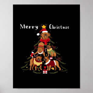 Poster Cachorro Dogue de Bordeaux Mastim Francês Árvore d