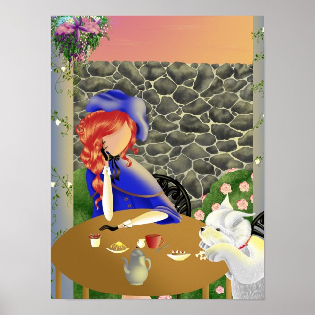 Poster Cachorro e dama em café no Sunset "Forever Love" (Frente)
