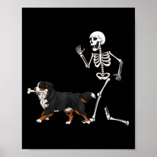 Poster Cachorro E Esqueleto Da Montanha Bernese Dia de as