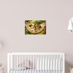 Poster Cachorro e Gatinho,