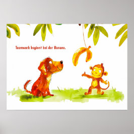 Poster Cachorro e Macaco de História em Quadrinhos em Aqu