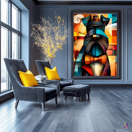 Poster Cachorro Encantador - Cavalheiro Cubista em Arco