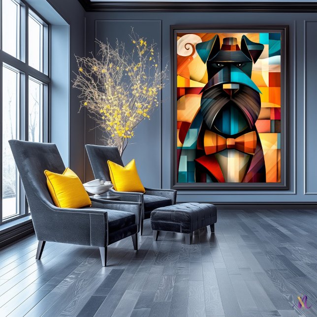 Poster Cachorro Encantador - Cavalheiro Cubista em Arco (Criador carregado)