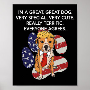 Poster Cachorro Engraçado Anti Presidente Donald Trump En