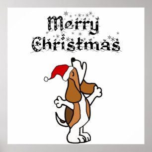 Poster Cachorro Engraçado Cantando Caróis De Natal