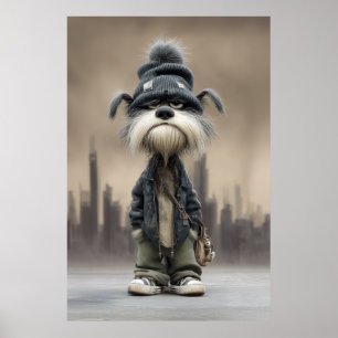 Poster Cachorro Engraçado em Roupa