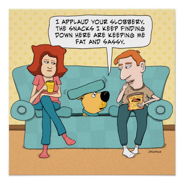 Póster Cachorro Engraçado Encontrando Cachorros Poster (Frente)