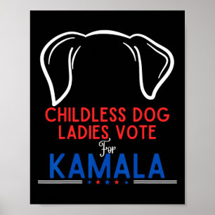 Poster Cachorro Engraçado Meninas Votam Em Kamala