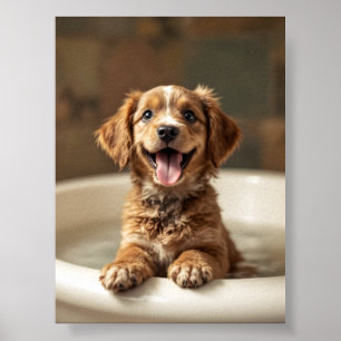 Poster Cachorro engraçado no banheiro