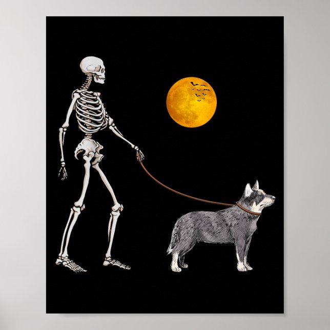 Poster Cachorro Esqueleto de Gado Australiano Caminhando  (Frente)