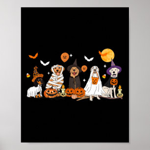 Poster Cachorro Fantasma Bruxa Múmia Halloween Homens Mul