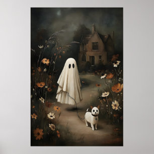 Poster Cachorro Fantasma Caminhando à Noite – Óleo Conto 