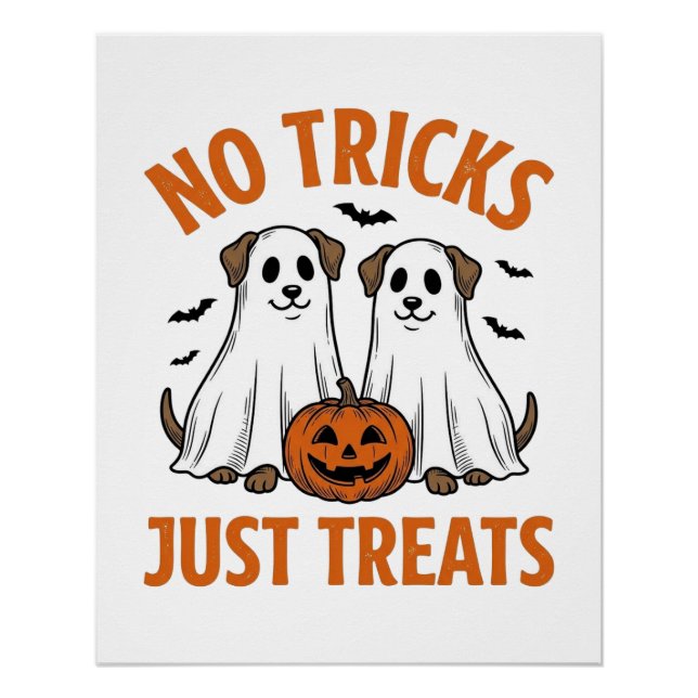 Póster Cachorro Fantasma Engraçado Halloween Sem Pegadinh (Frente)