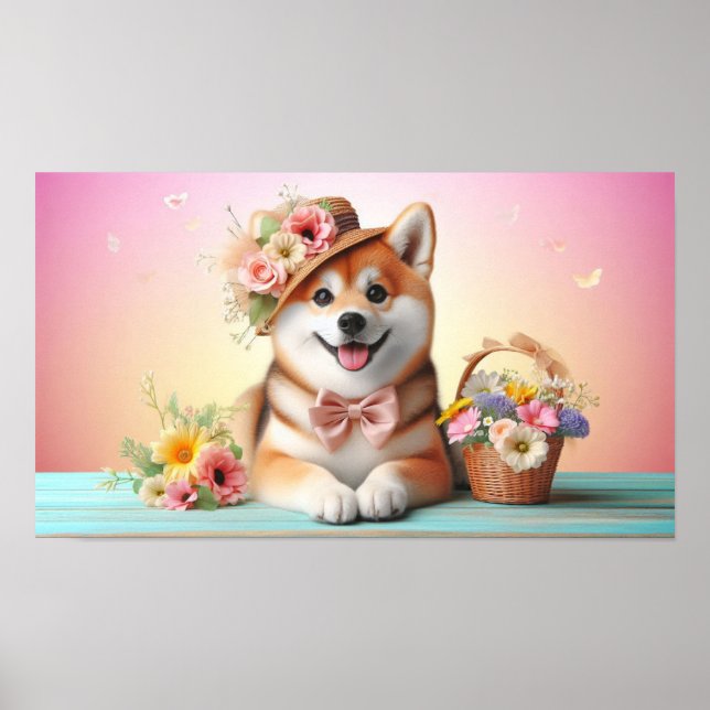 Poster Cachorro Fluffy com Olhos Grandes | Imagem Joyful  (Frente)