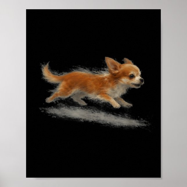Poster Cachorro fofo correndo meme de arte engraçado de c (Frente)