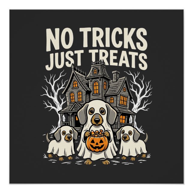 Póster Cachorro Fofo Halloween Sem Pegadinhas Só Guloseim (Frente)