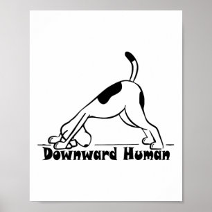 Poster Cachorro Fofo Humano Virado para Baixo Ioga Delíci