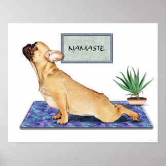 Poster Cachorro Francês Fazendo Cachorro Para Cima Yoga P