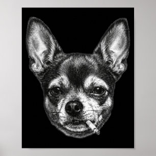 Poster Cachorro Fumando Cigarro Chihuquita Engraçado Meme