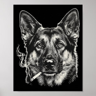 Poster Cachorro Fumando Cigarro Meme Divertido Pastor Ale