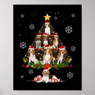 Poster Cachorro Gelado Adora Árvore De Natal Luzes Xmas