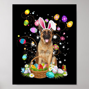 Poster Cachorro german shepherd Páscoa Ovina caçadora de