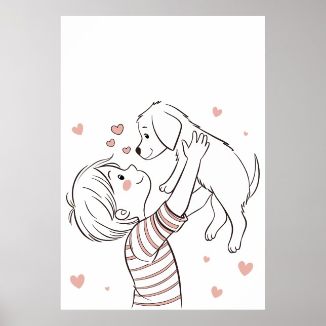 Poster Cachorro giro com animação infantil feliz (Frente)