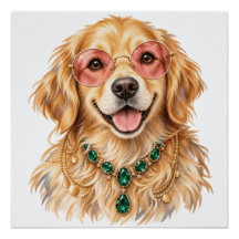 Cachorro Golden Retriever em Aquarela | Arte para