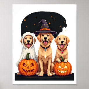 Poster Cachorro Golden Retriever Fantasma Dia das Bruxas 
