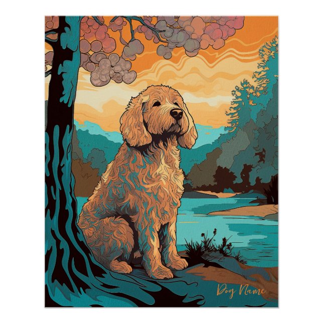 Póster Cachorro Goldendoodle 004 - Bruno Pokopen (Frente)