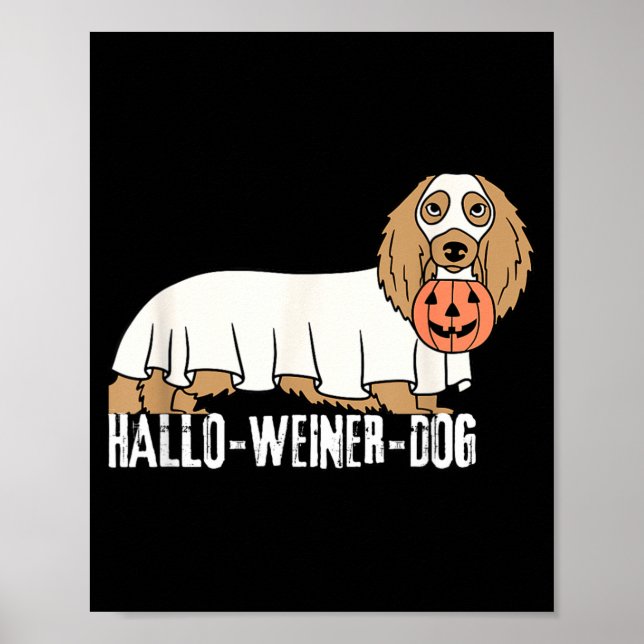 Poster Cachorro Hallo-Weiner-Dog Dachshund Dia das Bruxas (Frente)