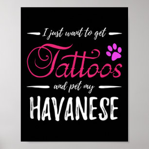 Poster Cachorro Havanês Tatuando Cachorro Engraçado Mãe D