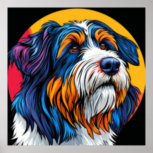 Poster Cachorro Ilustrando Criatividade Vibrante