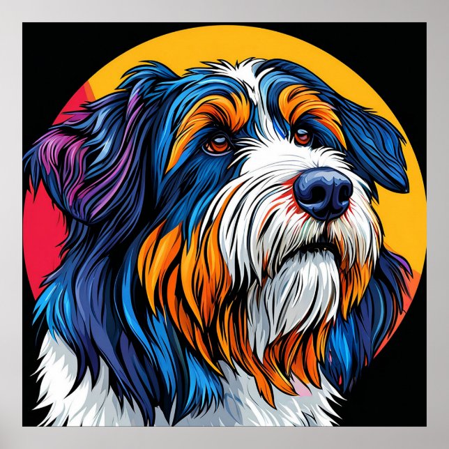 Poster Cachorro Ilustrando Criatividade Vibrante (Frente)