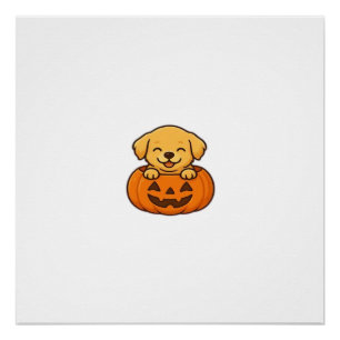Póster Cachorro Kawaii de Halloween � Adesivo de Cachorri
